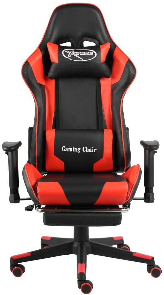 vidaXL Ergonomic gaming chair with footrest Thalia vidaXL Ergonomic gaming chair with footrestRed