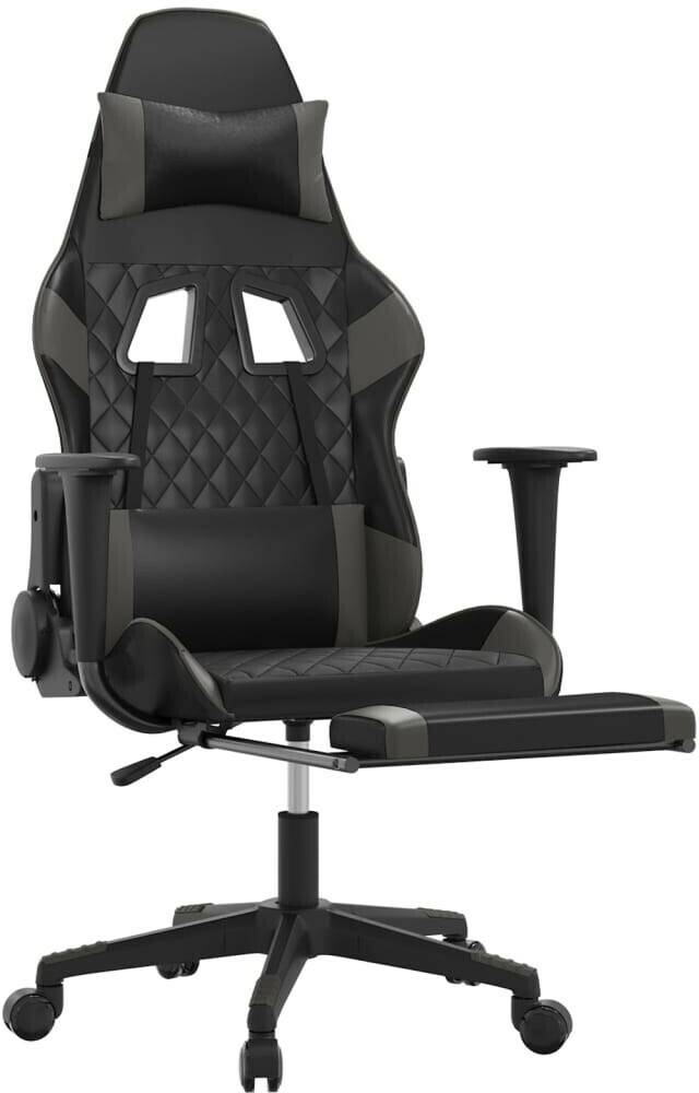 Thalia vidaXL Gaming-Stuhl mit Fußstütze und Massagefunktion Kunstleder (345522-345532)schwarz/grau (345526) vidaXL Gaming-Stuhl mit Fußstütze und Massagefunktion Kunstleder (345522-345532)